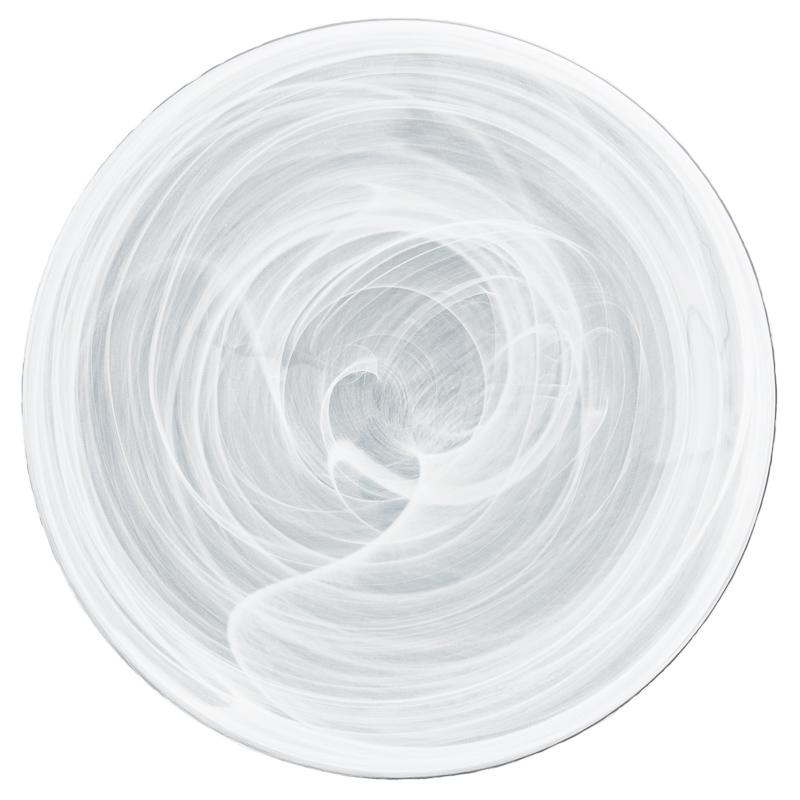 ガラス食器 水墨 フラットプレート 28cm BK/WH