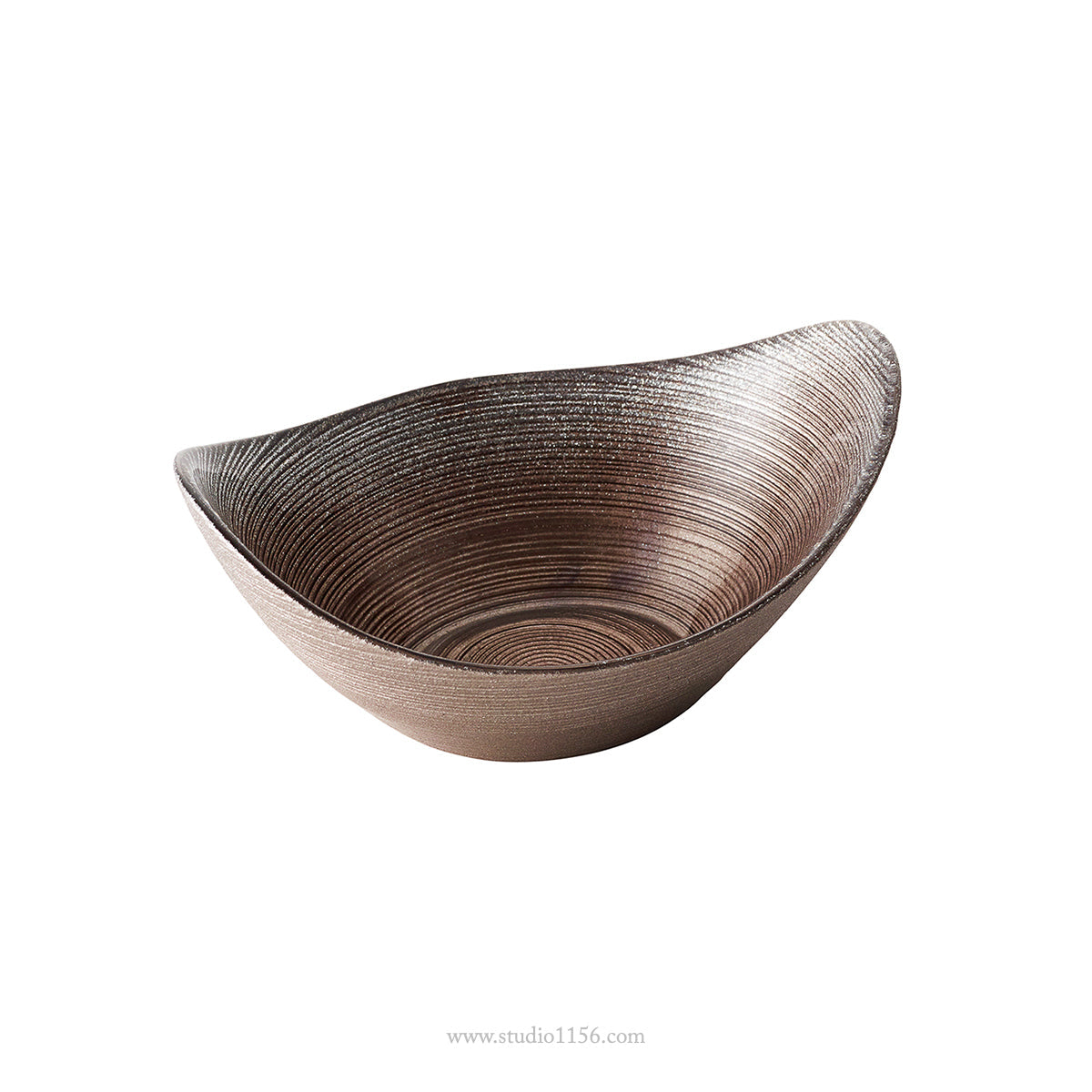 ガラス食器 サークルシリーズ 楕円小鉢 16cm GD/BZ