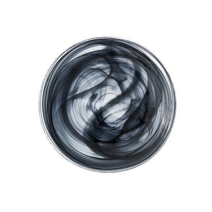 ガラス食器 水墨 フラットプレート 21cm BK/WH