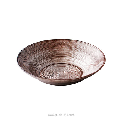 ガラス食器 サークルシリーズ 浅中鉢 19cm GD/BZ/CL