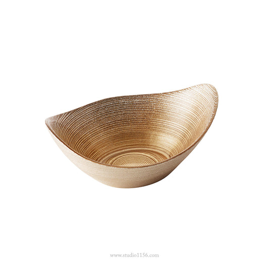 ガラス食器 サークルシリーズ 楕円小鉢 16cm GD/BZ